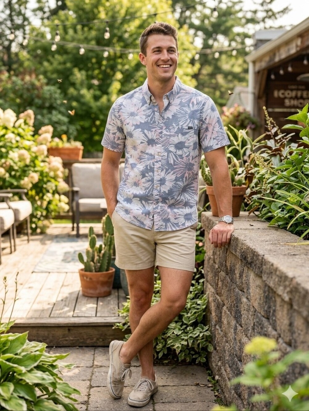 Mens Chubbies You Drive Me Daisy Slub Poplin Friday Shirt